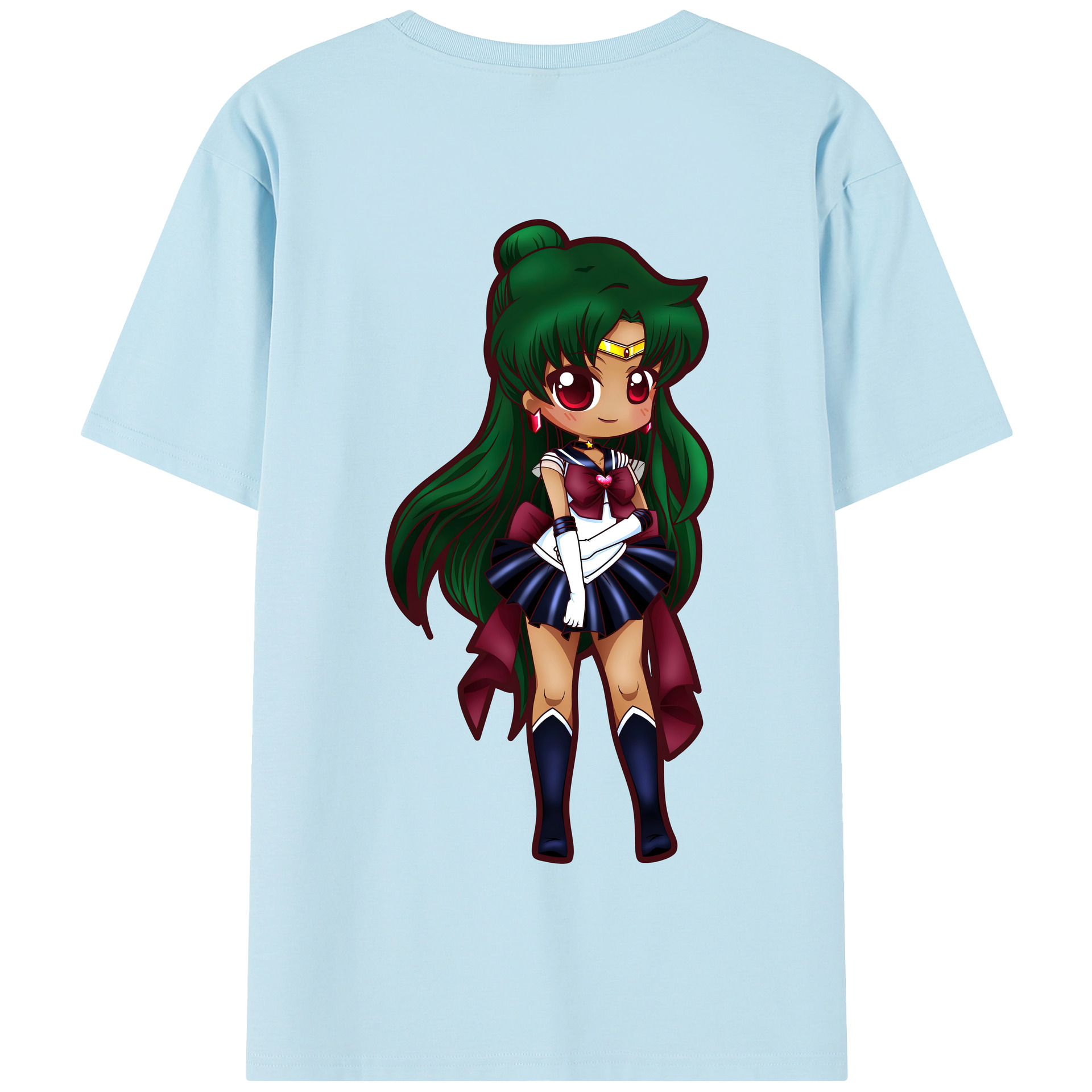（画像用） 美少女戦士セーラームーン 冥王せつな Sailor Moon Meiou Setsuna 綿100％半袖Tシャツ（背面プリント）